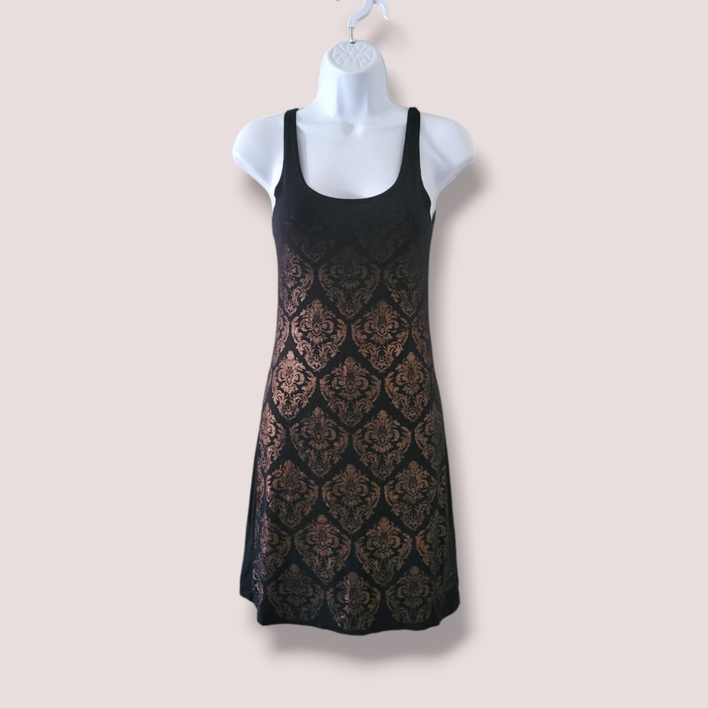 ✨️HP✨️Lure High Fashion Keepsake | Black/Bronze Micro Modal Jersey Tank Dress